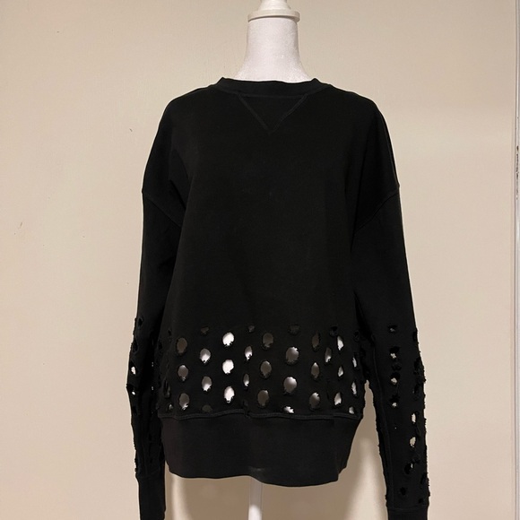 Black Sweatshirt with Cutout Details